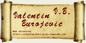 Valentin Burojević vizit kartica